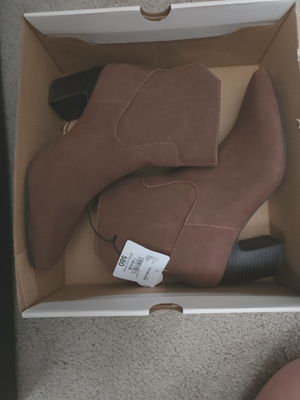 NWT St. John's Bay Marina Brown Ankle Booties Memory Foam Women's Size 7
